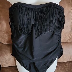 Emerald Bay fringe black swimsuit